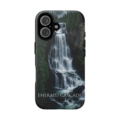 Emerald Cascade Tough Phone Case — Waterfall Nature Protective Cover