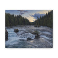 River Rapids Forest Canvas Wall Art – Scenic Waterfall Landscape Print