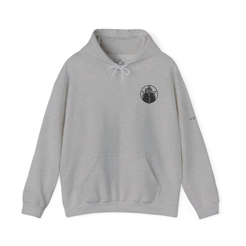 Emerald Cascade Waterfall Hoodie — Nature Graphic Hooded Sweatshirt