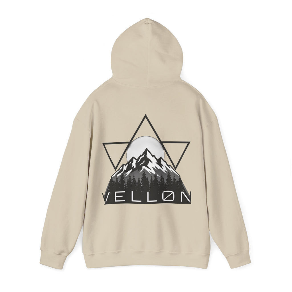 Vellon Mountain Logo Hoodie — Minimalist Outdoor Graphic Sweatshirt