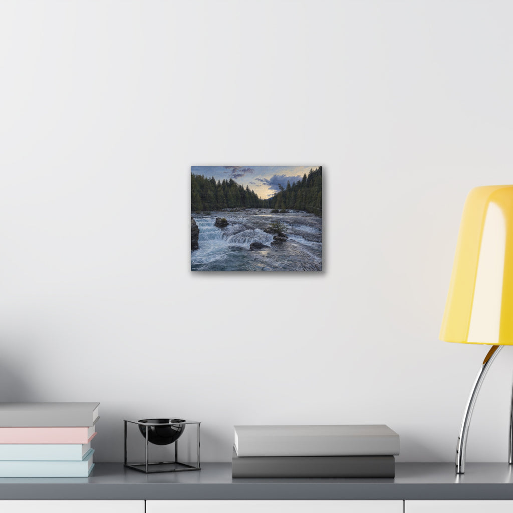 River Rapids Forest Canvas Wall Art – Scenic Waterfall Landscape Print