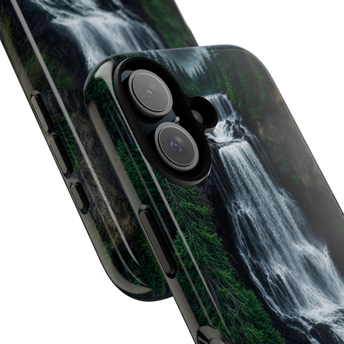 Emerald Cascade Tough Phone Case — Waterfall Nature Protective Cover