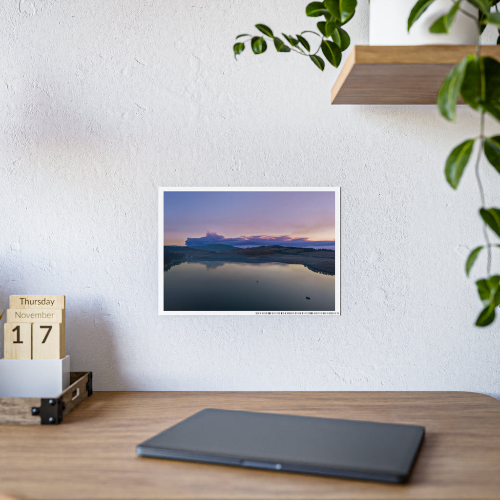 Glossy Lake Sunset Poster