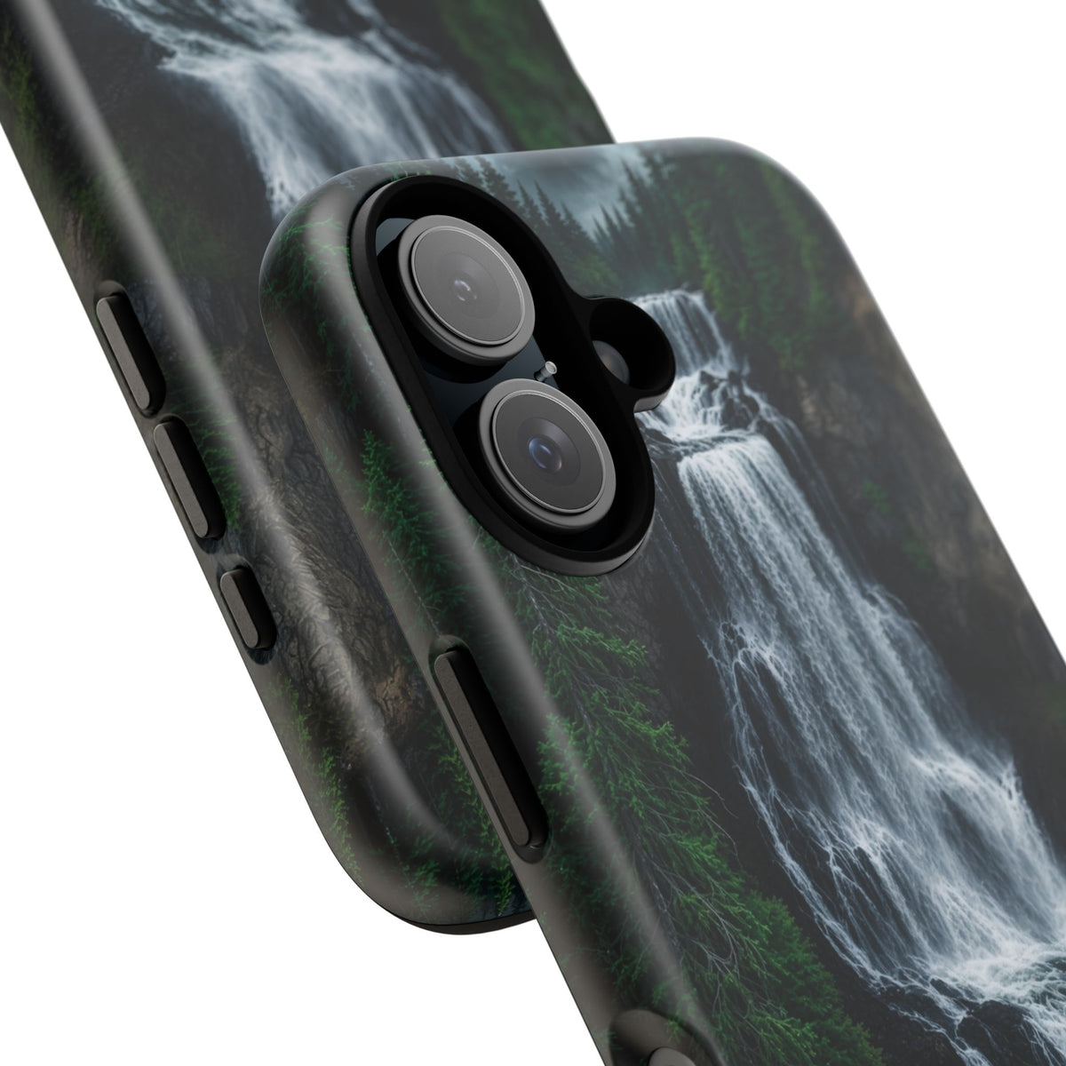 Emerald Cascade Tough Phone Case — Waterfall Nature Protective Cover