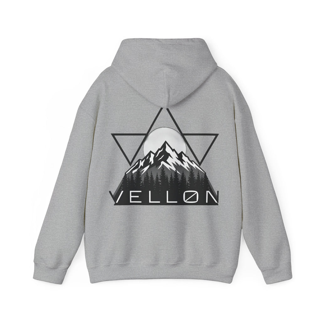 Vellon Mountain Logo Hoodie — Minimalist Outdoor Graphic Sweatshirt