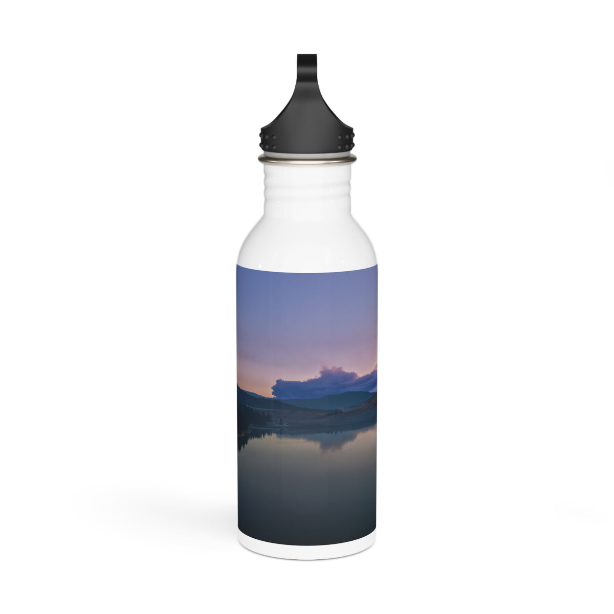 Stainless Steel Water Bottle — Tranquil Lake Sunrise Scenic Beverage Bottle