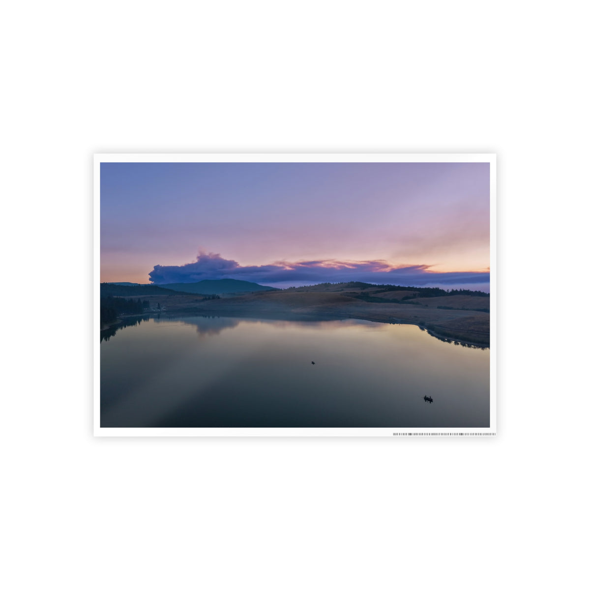 Glossy Lake Sunset Poster