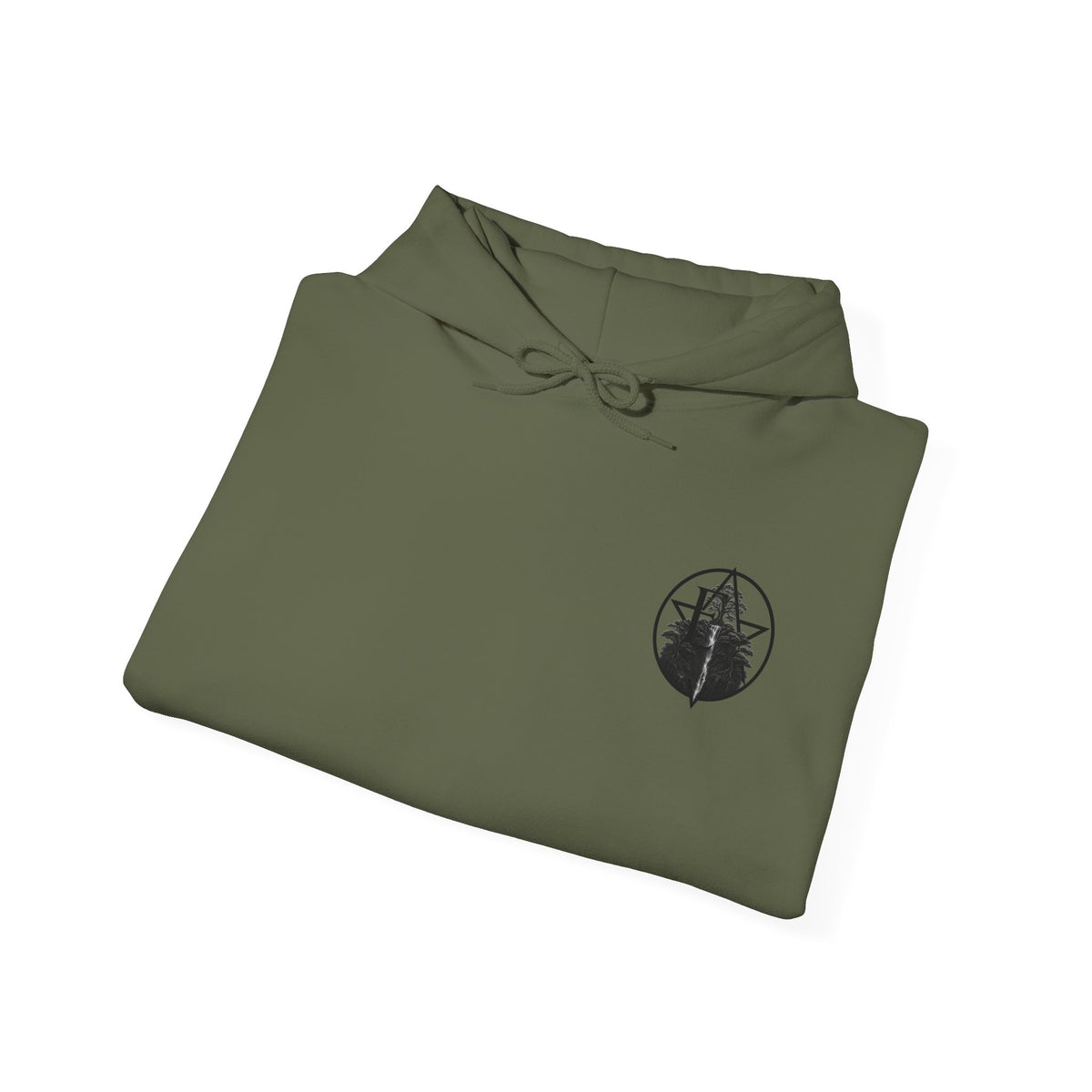 Emerald Cascade Waterfall Hoodie — Nature Graphic Hooded Sweatshirt